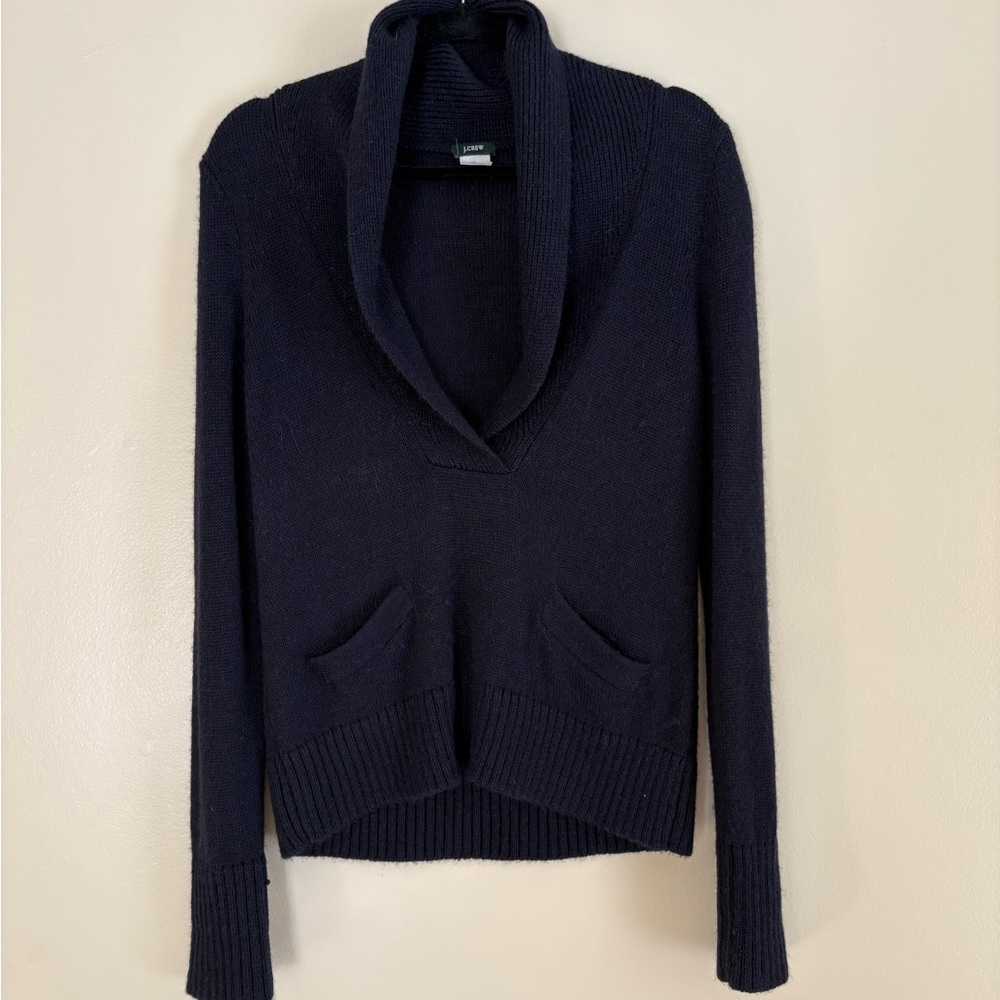 J. Crew Dark Blue Cowl Neck Sweater